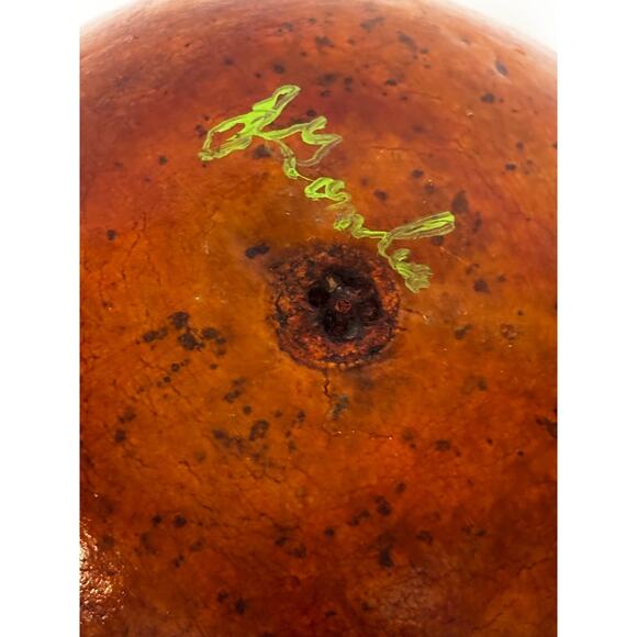 Beautiful Handpainted signed ornate Christmas ornament Gourd 4.5” Decor - Picture 5 of 7